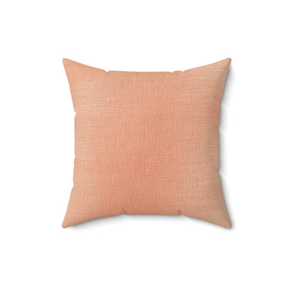 Soft Pink-Orange Peach: Denim-Inspired, Lush Fabric - Spun Polyester Square Pillow