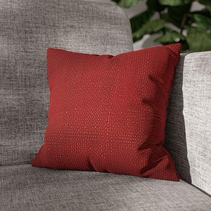 Juicy Red Berry Blast: Denim Fabric Inspired Design - Spun Polyester Square Pillow Case