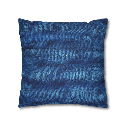 Blue Spectrum: Denim-Inspired Fabric Light to Dark - Spun Polyester Square Pillow Case