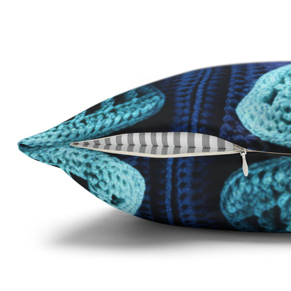 Spaceship UFO Crochet - Galactic Travel Ship - Alien Craft - Flying Saucer - Spun Polyester Square Pillow Case