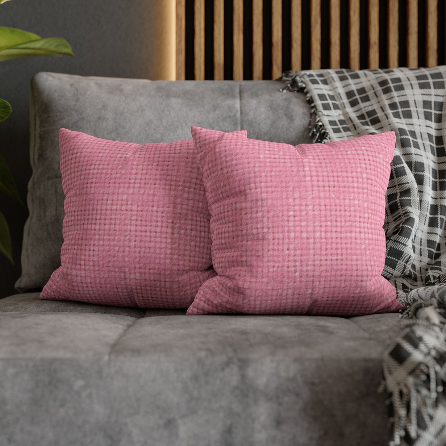 Pastel Rose Pink: Denim-Inspired, Refreshing Fabric Design - Spun Polyester Square Pillow Case