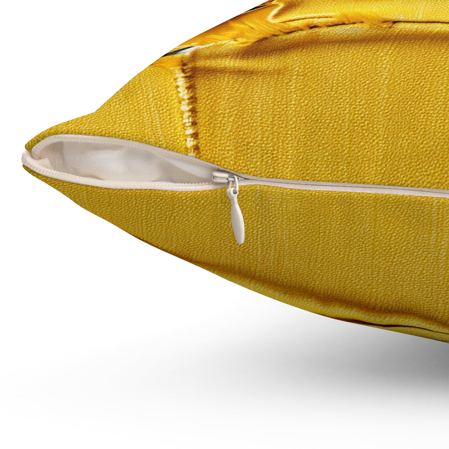 Banana Yellow Lemon: Bold Distressed, Denim-Inspired Fabric - Spun Polyester Square Pillow