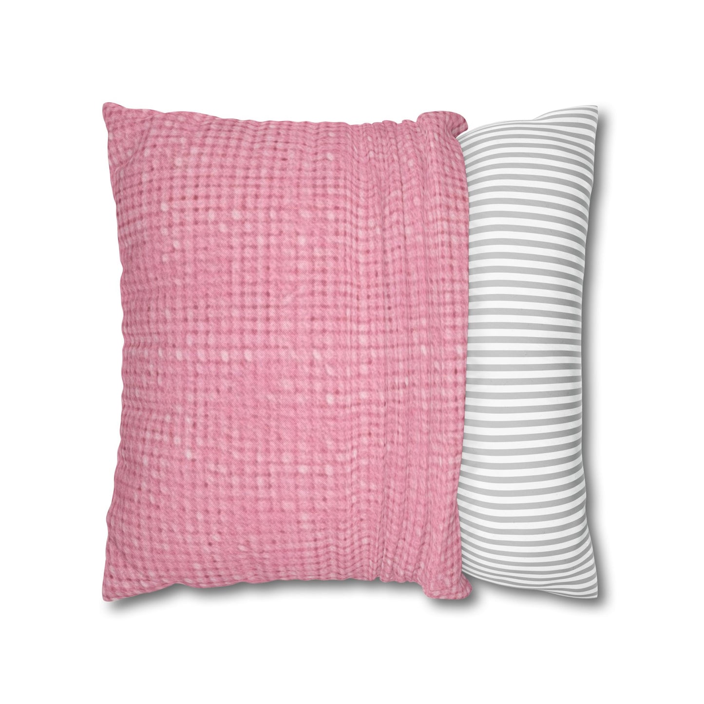 Pastel Rose Pink: Denim-Inspired, Refreshing Fabric Design - Spun Polyester Square Pillow Case