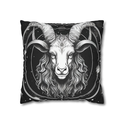 Capricorn Zodiac Sign Polyester Square Pillow Case, Double Sided