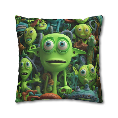 Toy Alien Story Space Character Galactic UFO Anime Cartoon - Spun Polyester Square Pillow Case