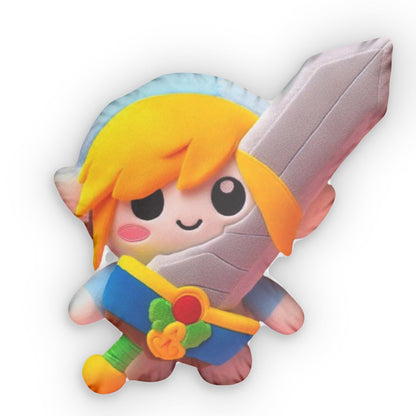 Retro Sword Link Plush Character Game Plush Shaped Pillow