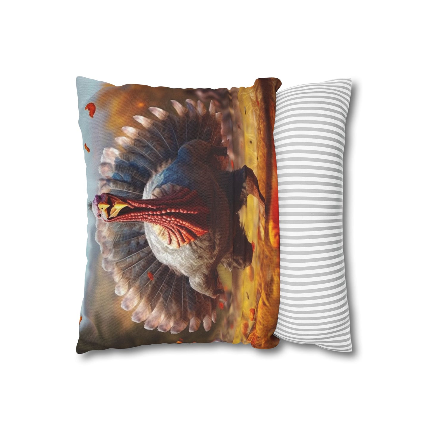 Thanksgiving Trot Turkey Run Athlete Sprint Racer Holiday Feast Dinner - Spun Polyester Square Pillow Case