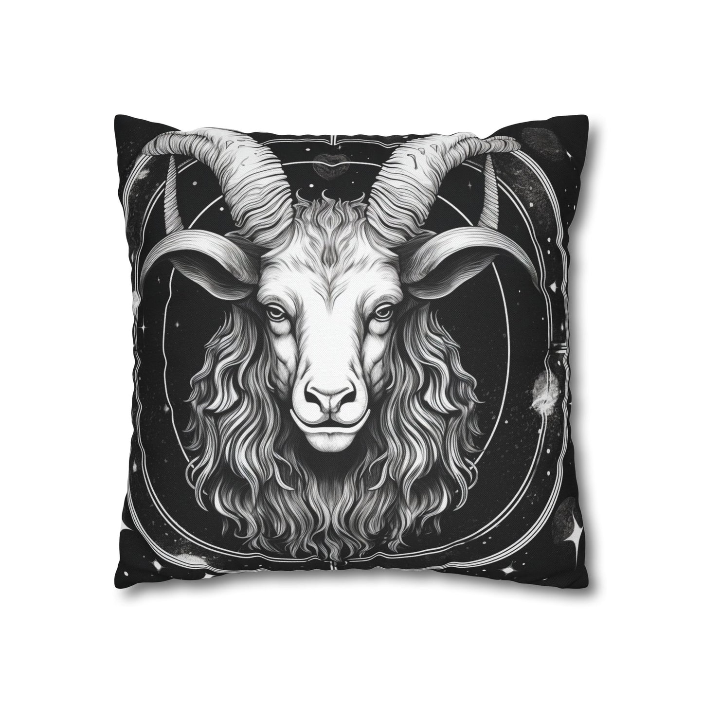 Capricorn Zodiac Sign Polyester Square Pillow Case, Double Sided