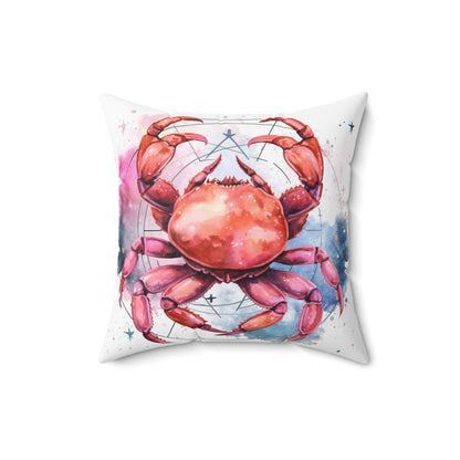 Cancer Star Sign - Elegant Zodiac Astrology Spun Polyester Square Pillow