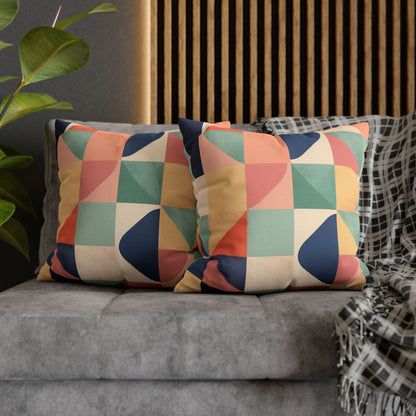 Minimalist Geometric Shapes - Pastel Decor Design Spun Polyester Square Pillow Case