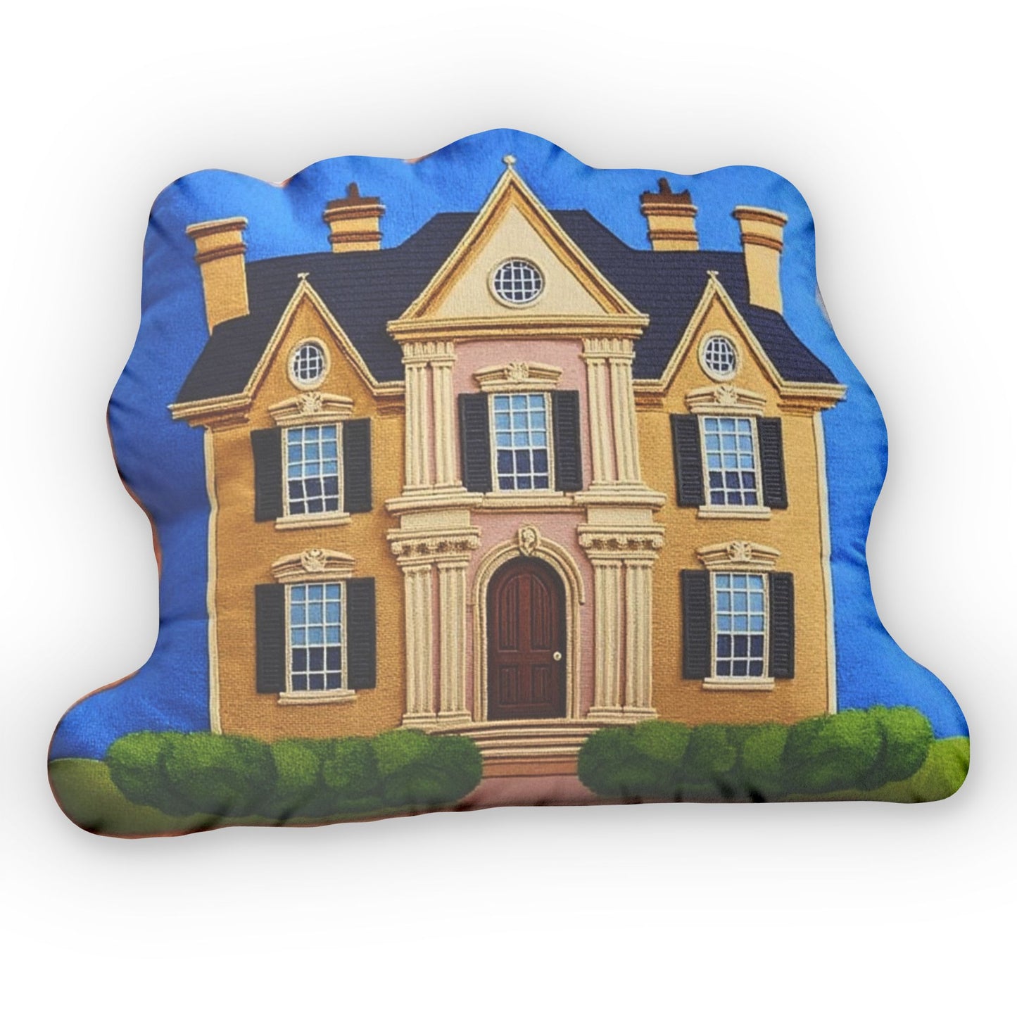 Plush Stuffed House, Blue Sky, Shaped Pillow