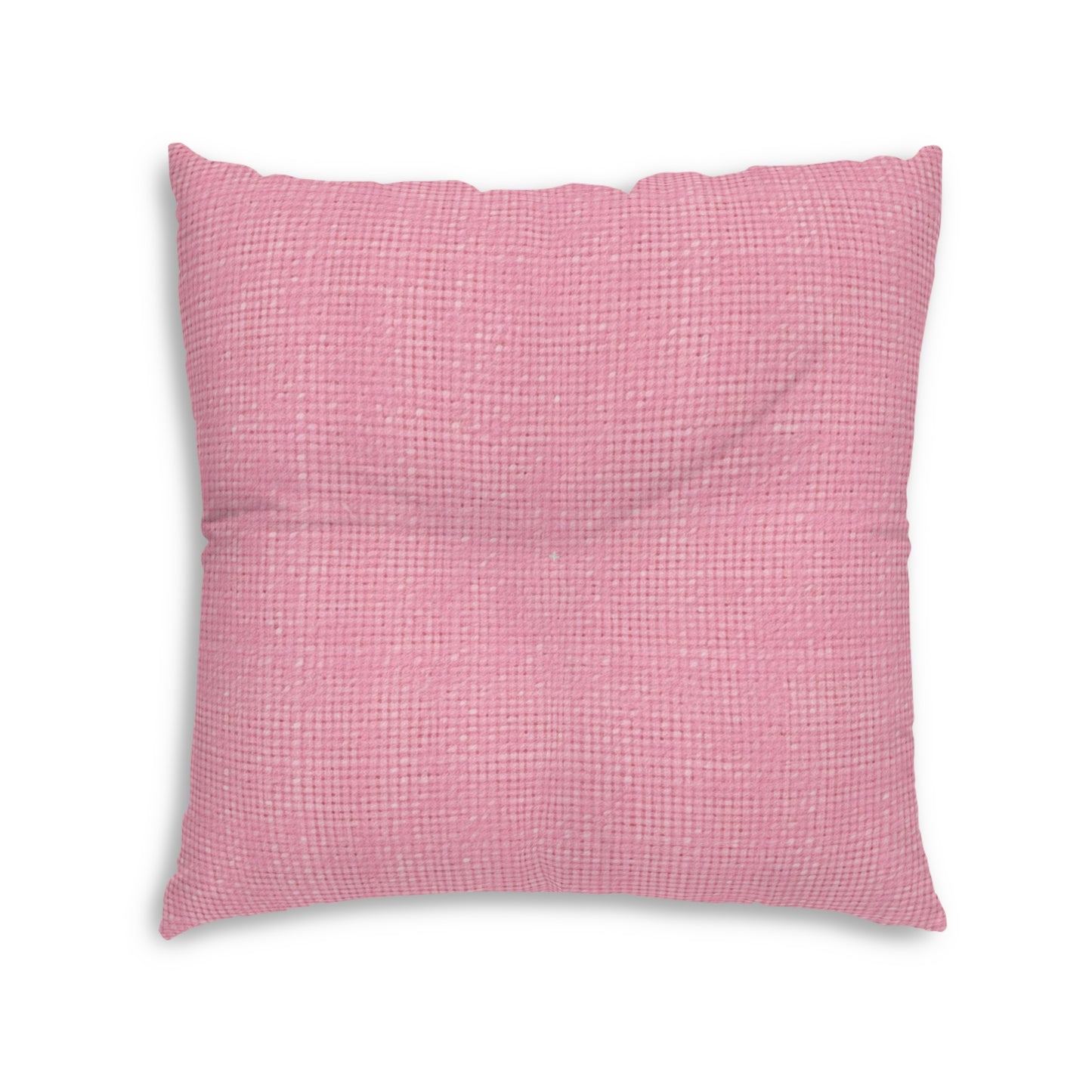 Pastel Rose Pink: Denim-Inspired, Refreshing Fabric Design - Tufted Floor Pillow, Square