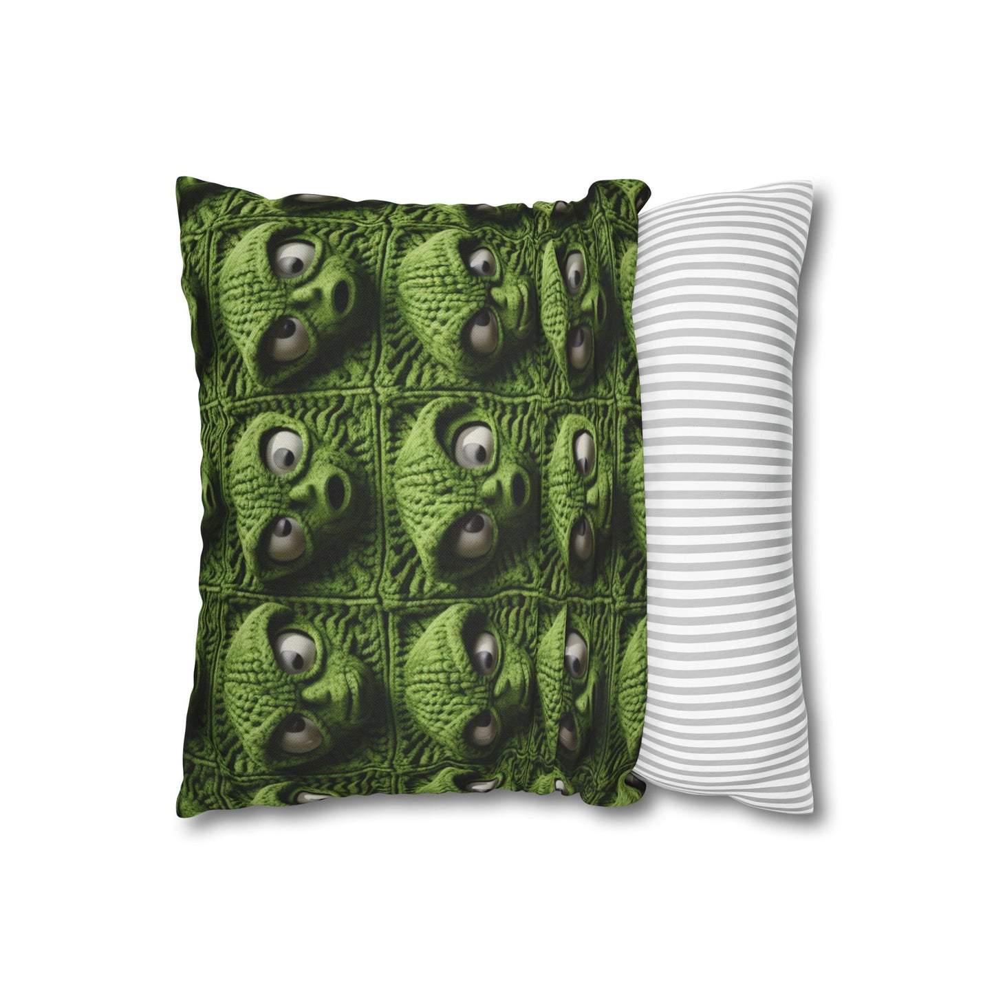 Alien Granny Square Crochet - Galacitc Space Sci fi Fantasy Theme - Spun Polyester Square Pillow Case