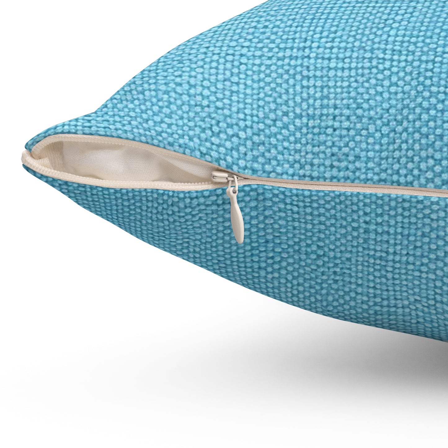 Bright Aqua Teal: Denim-Inspired Refreshing Blue Summer Fabric - Spun Polyester Square Pillow