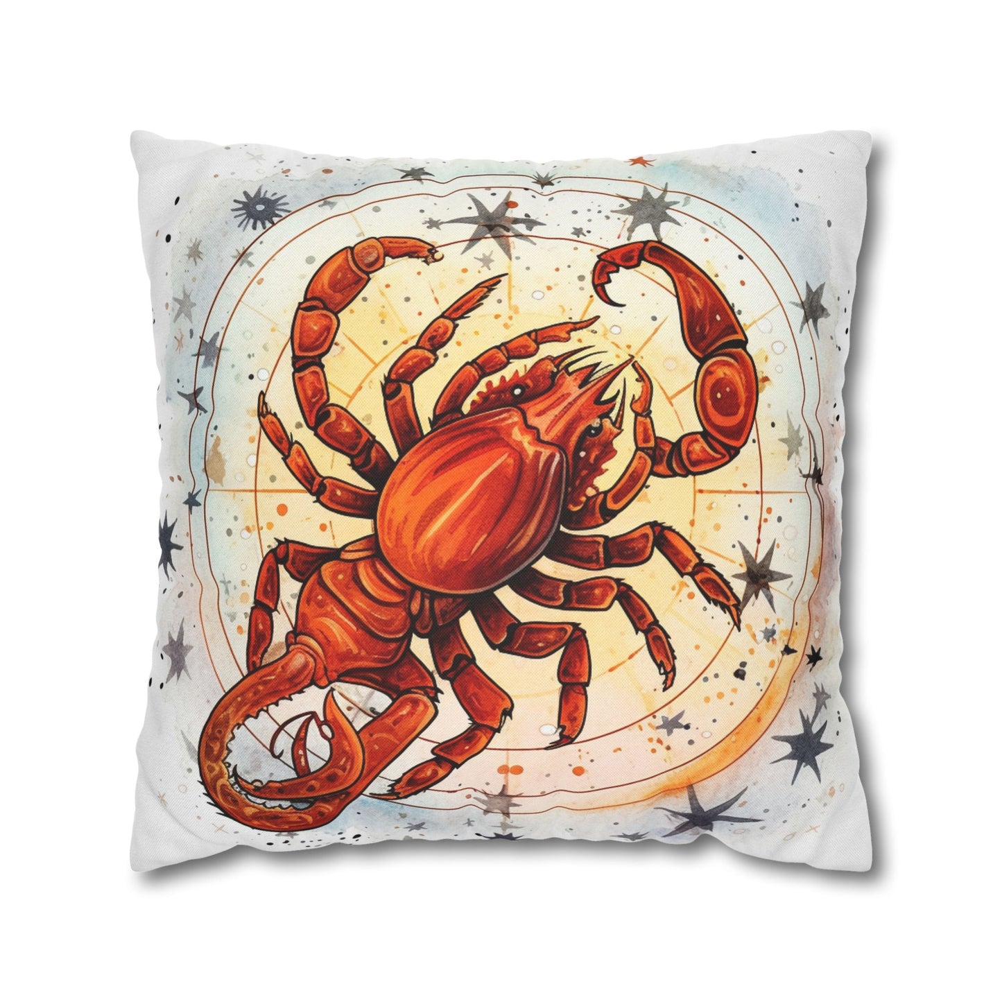 Prickly Scorpio Astrology - Sharp Zodiac Scorpion Celestial Horoscope - Spun Polyester Square Pillow Case