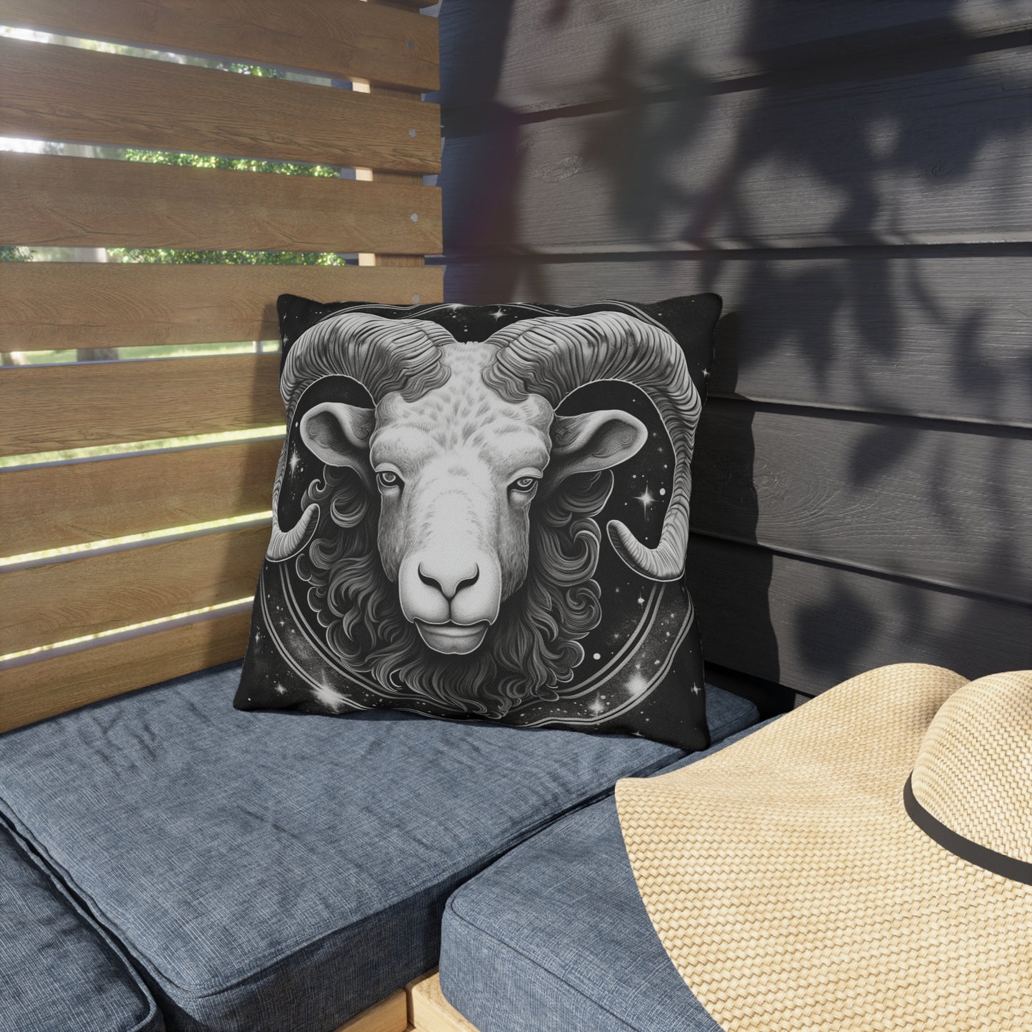 Aries Zodiac UV-Resistant Outdoor Pillow, Water-Resistant, Spun Polyester