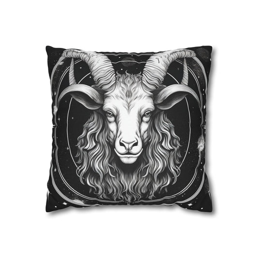 Capricorn Zodiac Sign Polyester Square Pillow Case, Double Sided