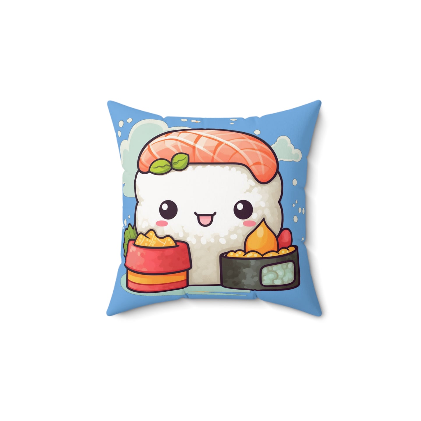 Anime Sushi - Japanese Cute kawaii - Otaku Gift - Spun Polyester Square Pillow