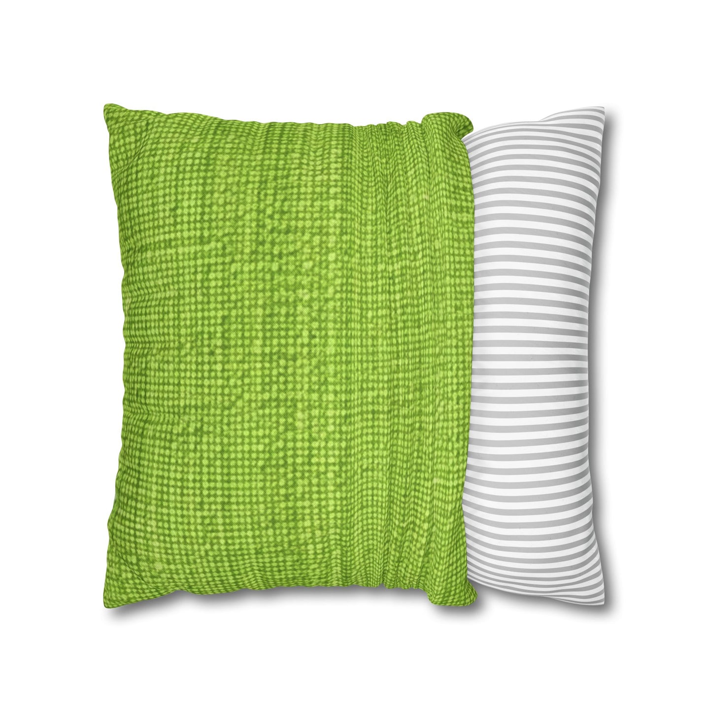 Lush Grass Neon Green: Denim-Inspired, Springtime Fabric Style - Spun Polyester Square Pillow Case