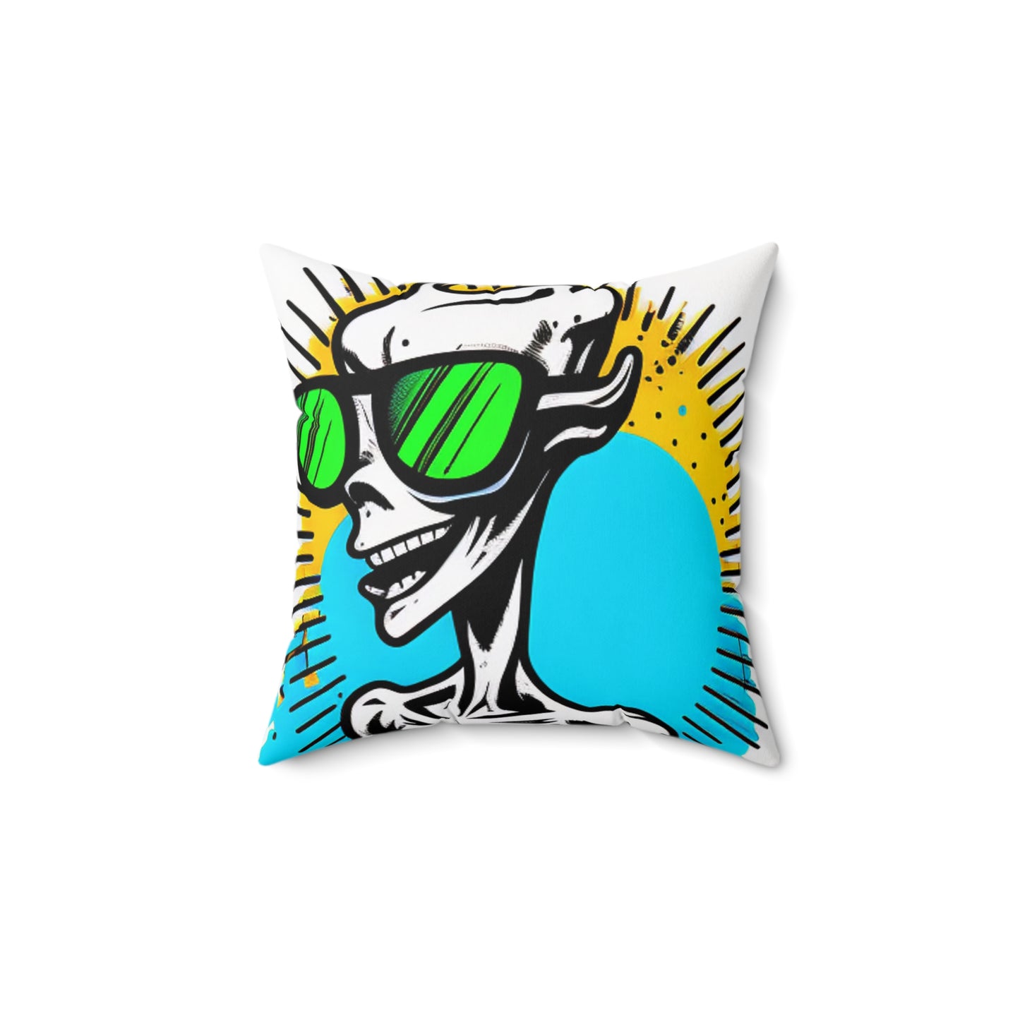 Space Character Alien Sun Pop Culture Spun Polyester Square Pillow