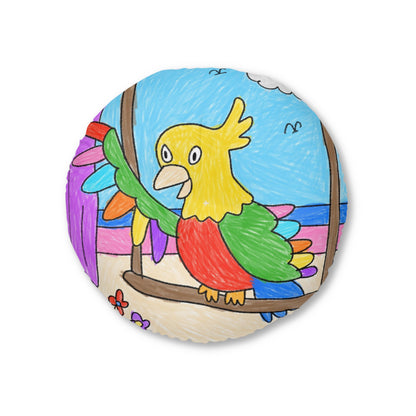 Animal Lover Parrot Perfect Gift for Parrot Owners Tufted Floor Pillow, Round