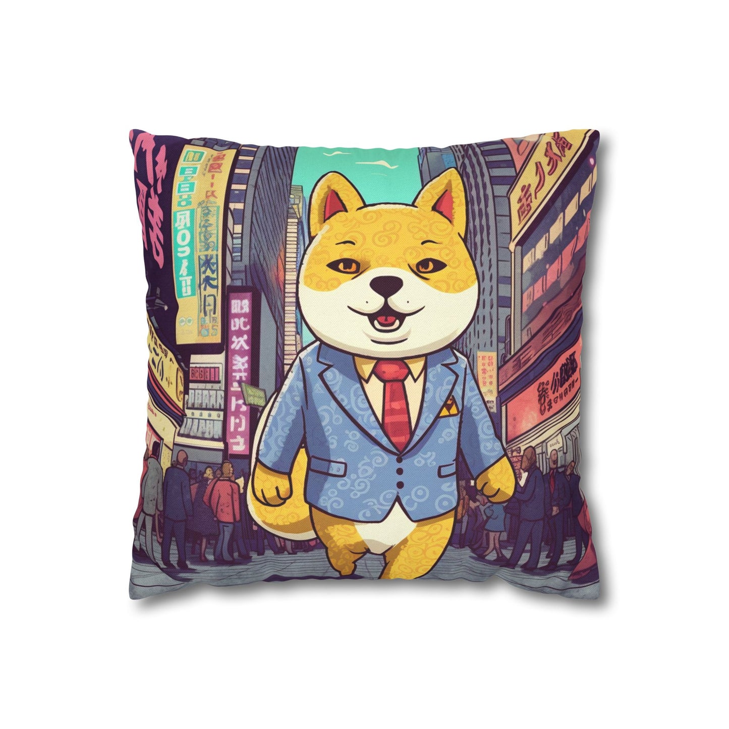 Shiba Inu Business Dog Pillow Case Crypto Fan Favorite, Polyester