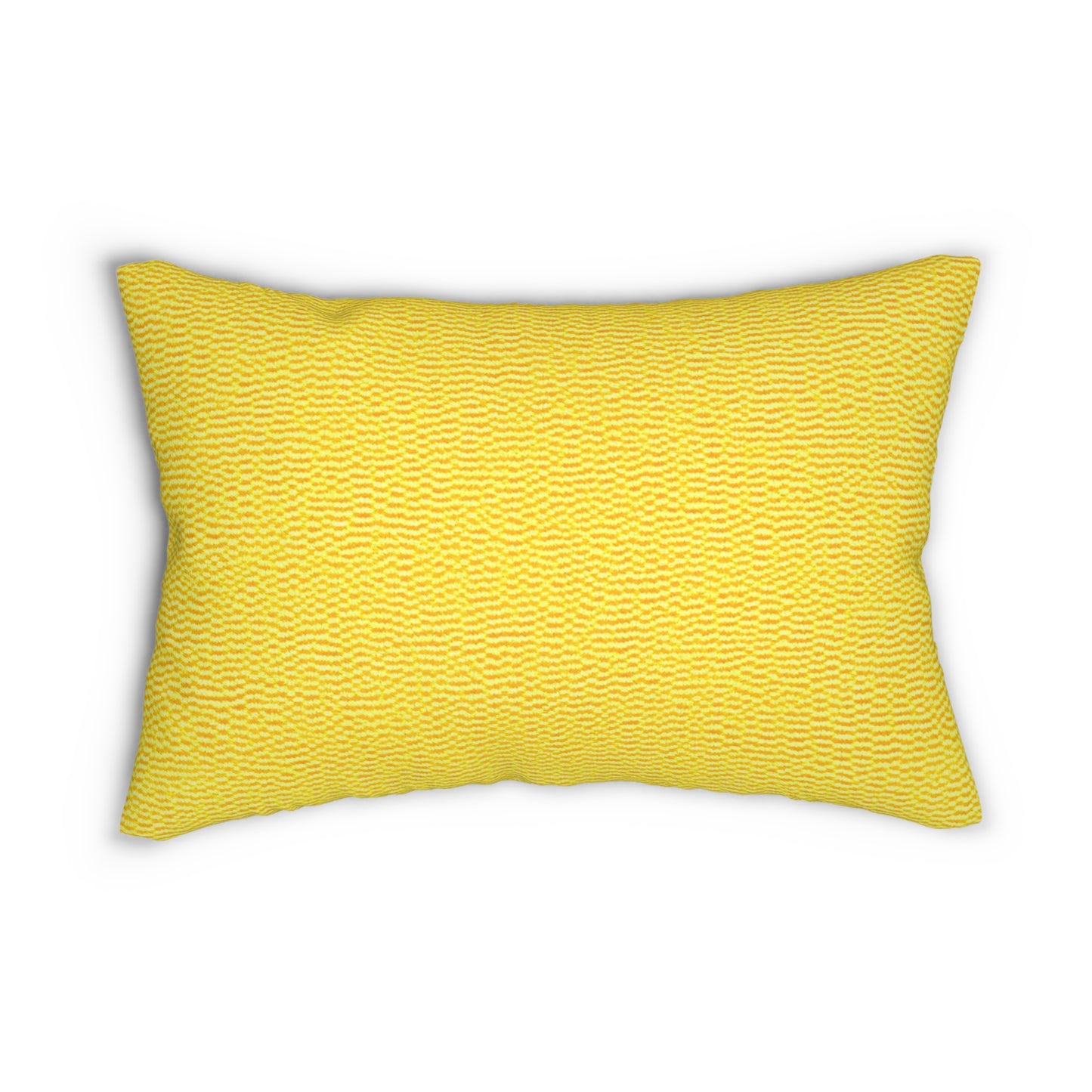 Sunshine Yellow Lemon: Denim-Inspired, Cheerful Fabric - Spun Polyester Lumbar Pillow