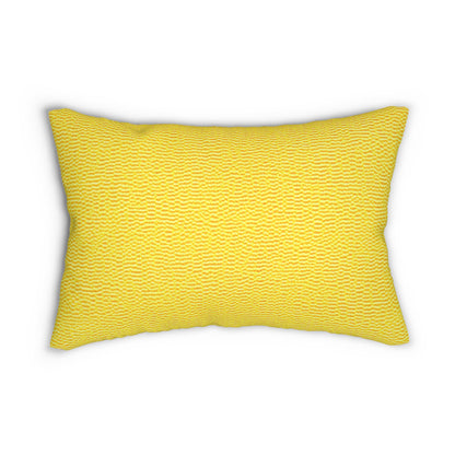 Sunshine Yellow Lemon: Denim-Inspired, Cheerful Fabric - Spun Polyester Lumbar Pillow