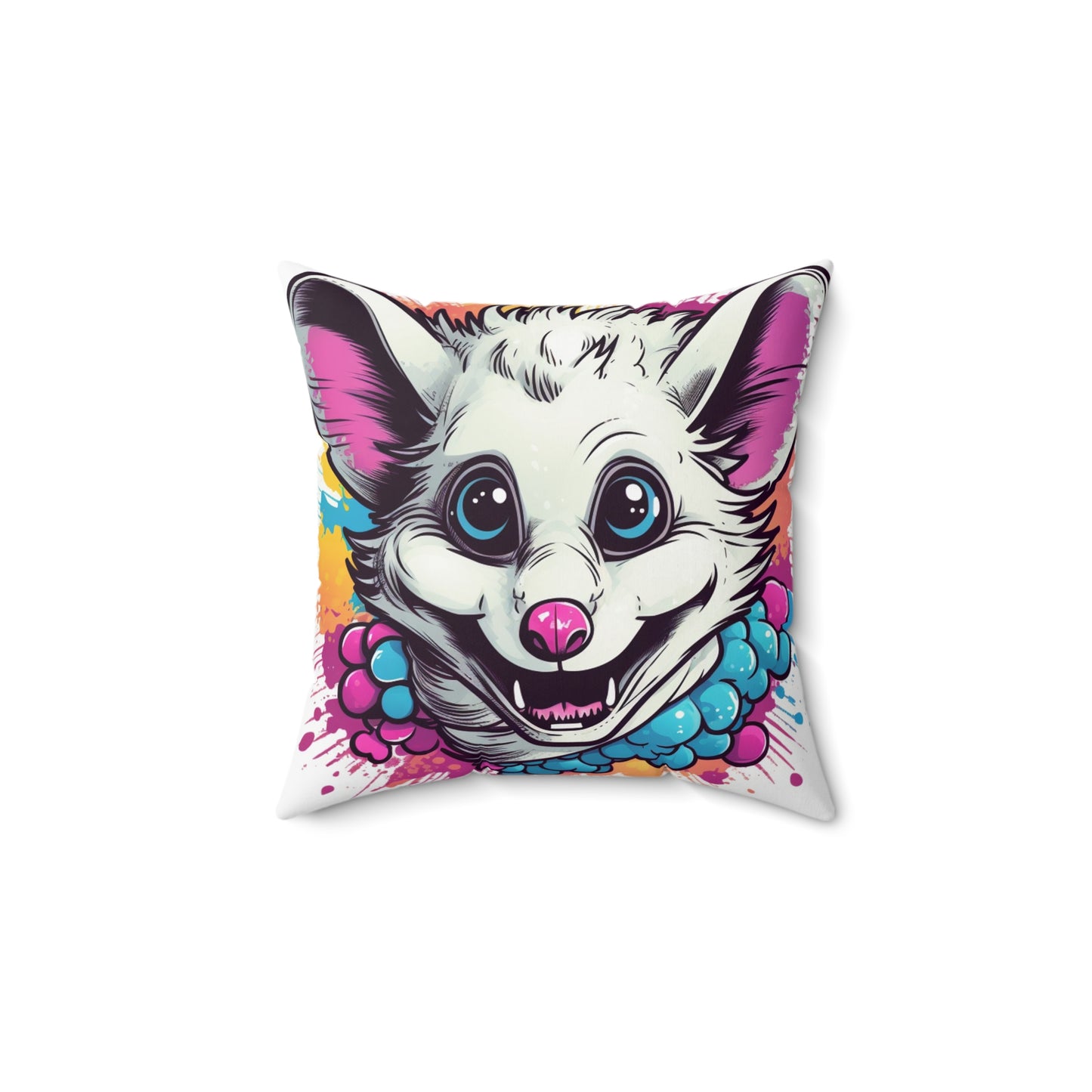 Opossum Animal Creature Anime Character Animation Spun Polyester Square Pillow