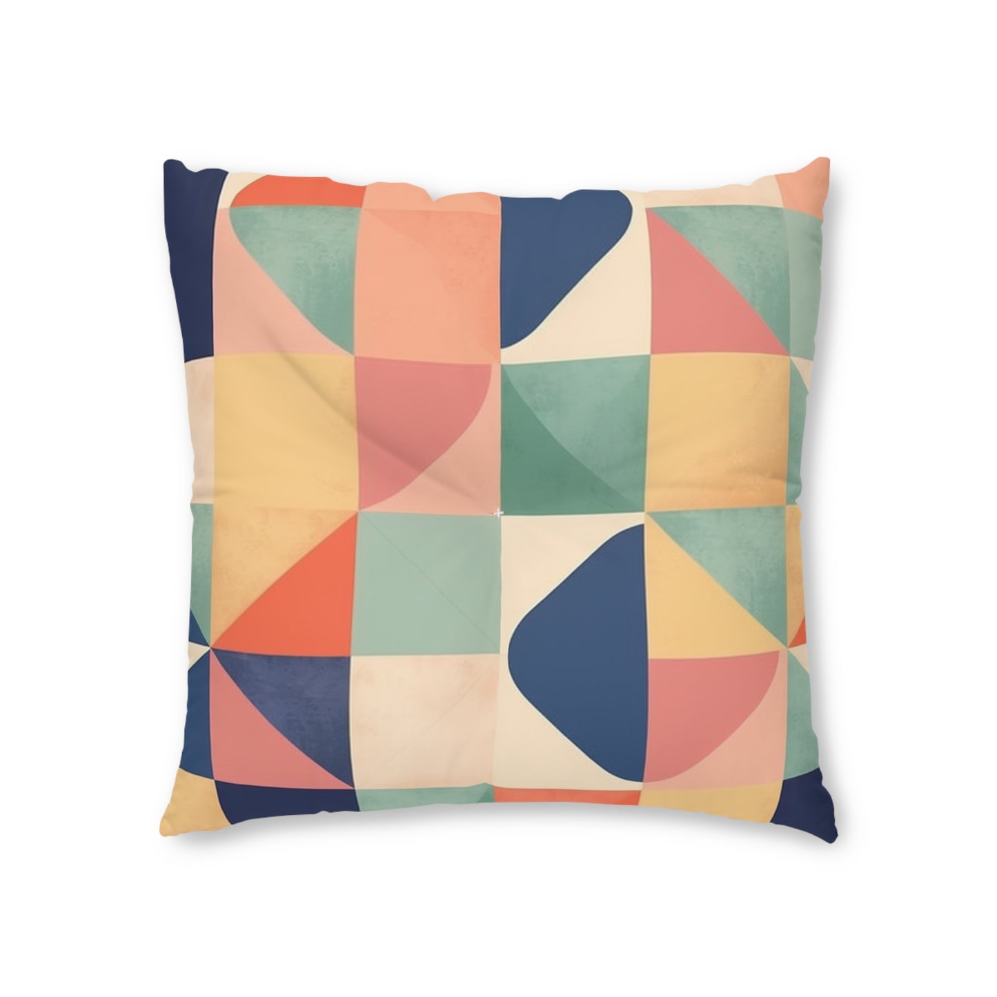 Minimalist Geometric Shapes - Pastel Decor Tufted Floor Pillow, Square