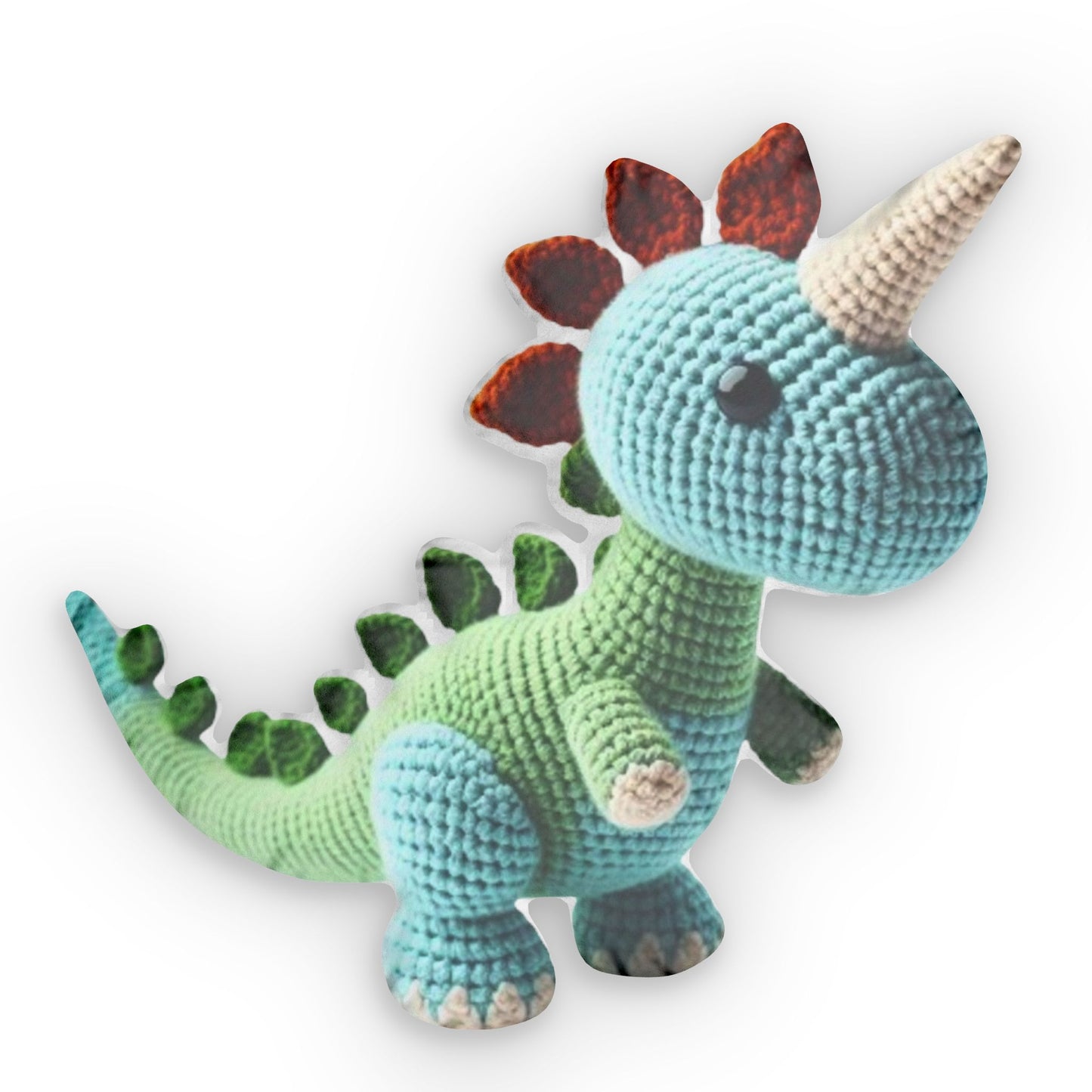 Crochet Dinosaur Plush, Mythical Amigurumi Dragon, Fantasy Nursery Decor Gift, Shaped Pillow