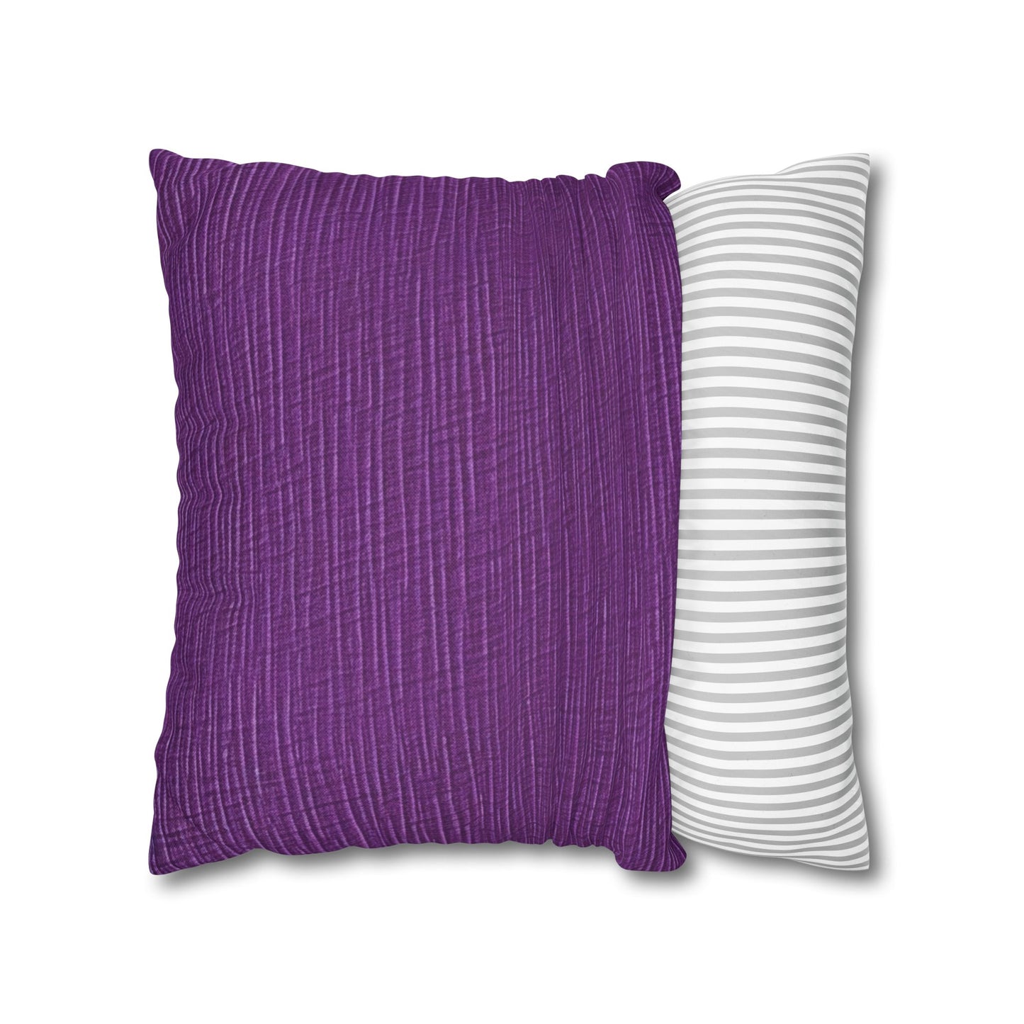 Violet/Plum/Purple: Denim-Inspired Luxurious Fabric - Spun Polyester Square Pillow Case