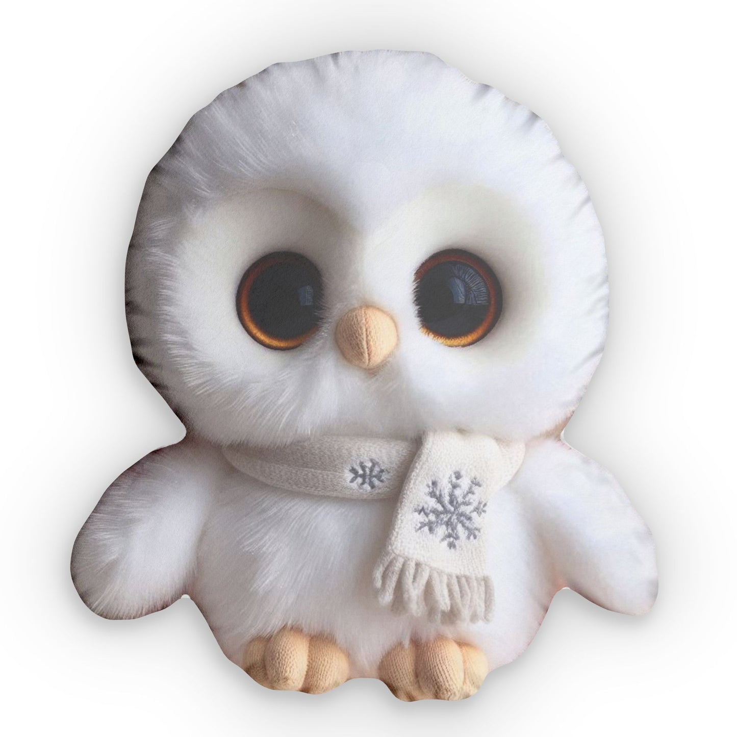 Snowy Owl Winter, Bird Stuffed Animal, Plush Shaped Pillow