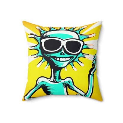 Chic Summer Extraterrestrial Anime Cartoon Spun Polyester Square Pillow