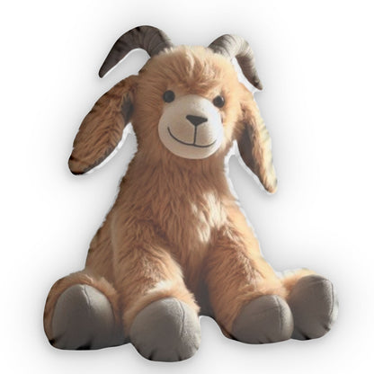 Plush Goat - Soft, Multi Colored Stuffed Animal,  Shaped Pillow