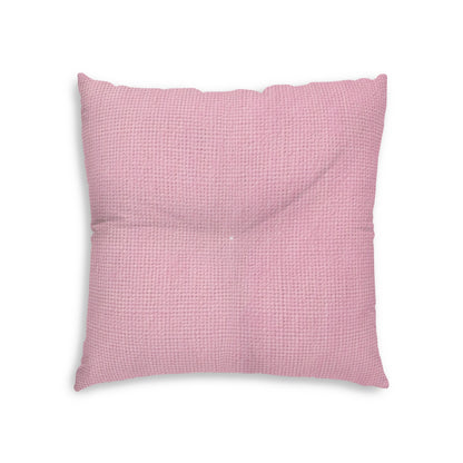 Blushing Garment Dye Pink: Denim-Inspired, Soft-Toned Fabric - Tufted Floor Pillow, Square