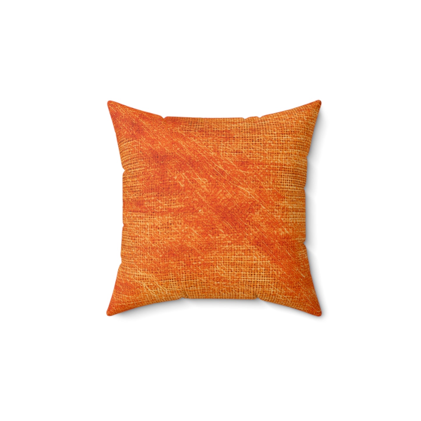 Burnt Orange/Rust: Denim-Inspired Autumn Fall Color Fabric - Spun Polyester Square Pillow