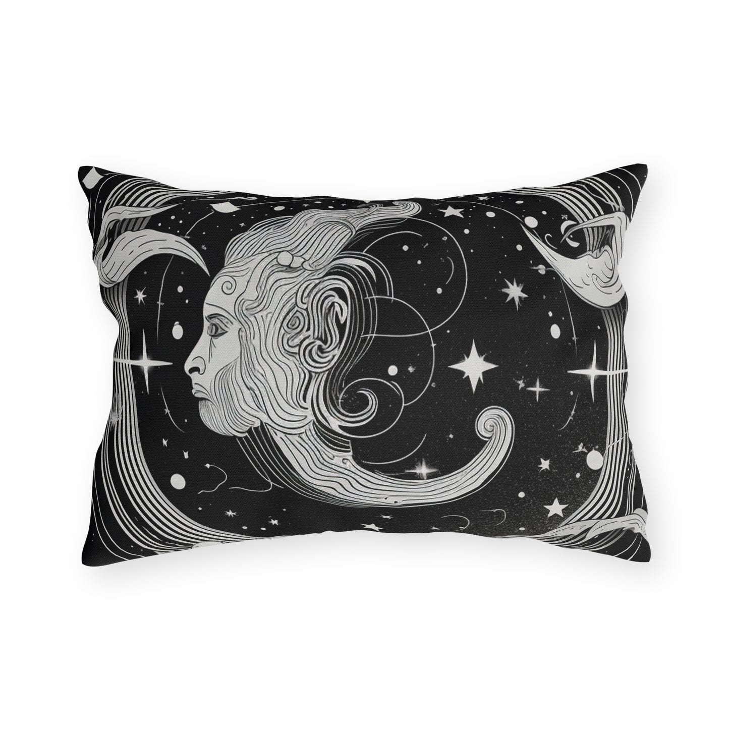 Aquarius Zodiac UV-Resistant Outdoor Pillow, Water-Resistant, Spun Polyester