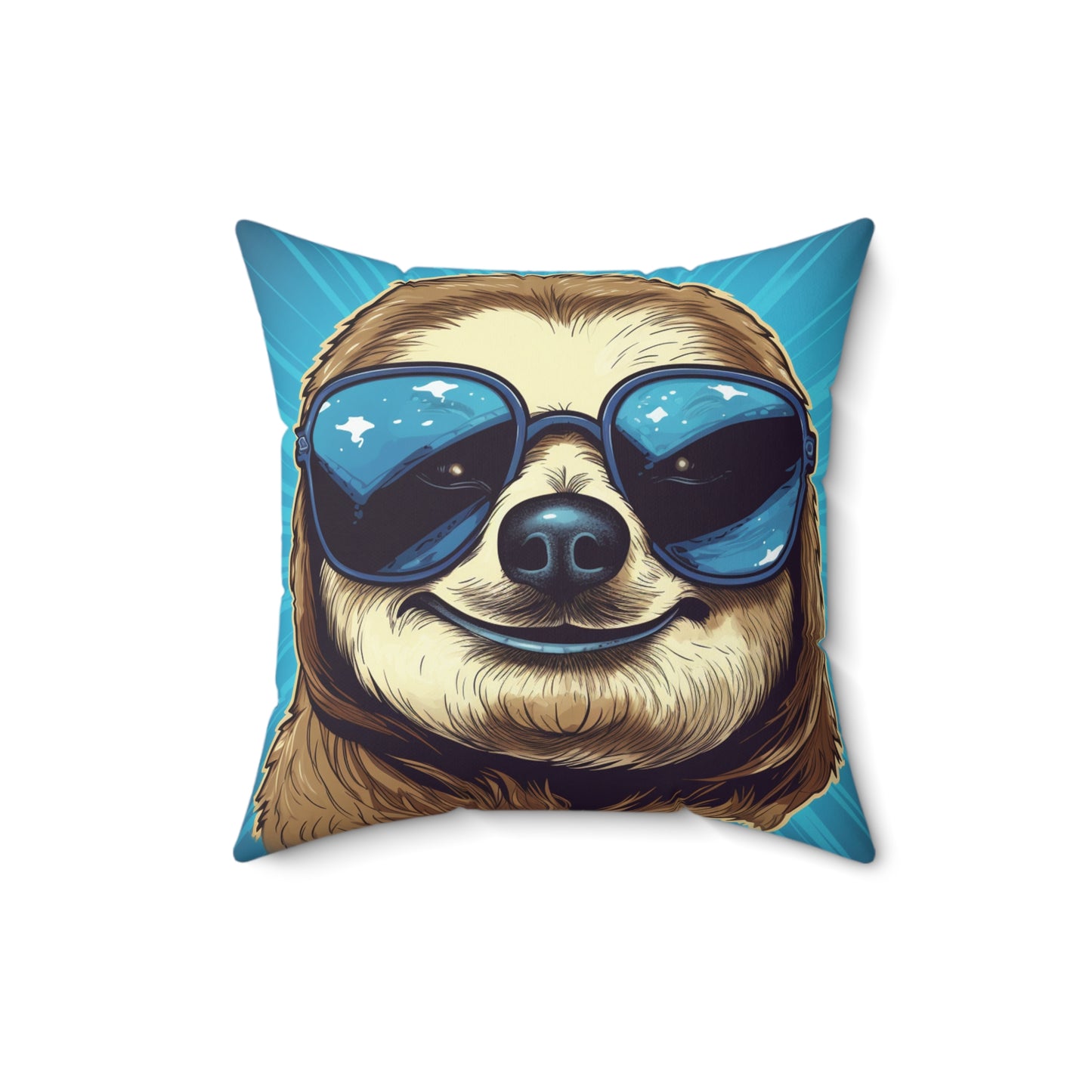 Retro Space Sloth Animal Design Spun Polyester Square Pillow