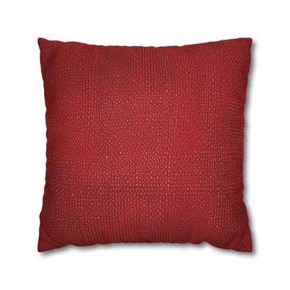 Juicy Red Berry Blast: Denim Fabric Inspired Design - Spun Polyester Square Pillow Case