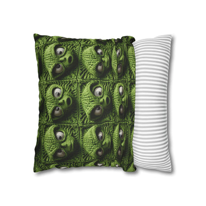 Alien Granny Square Crochet - Galacitc Space Sci fi Fantasy Theme - Spun Polyester Square Pillow Case