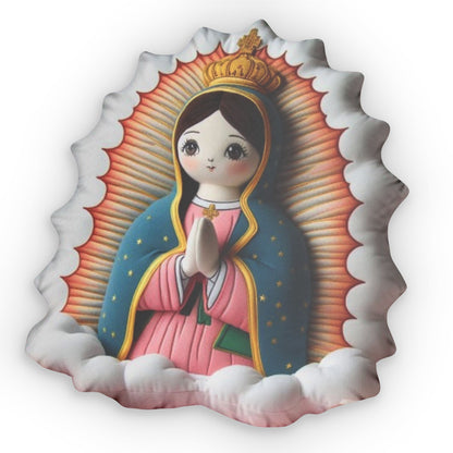 Our Lady of Guadalupe Doll, Catholic Plush, Baptism Gift - Shaped Pillow