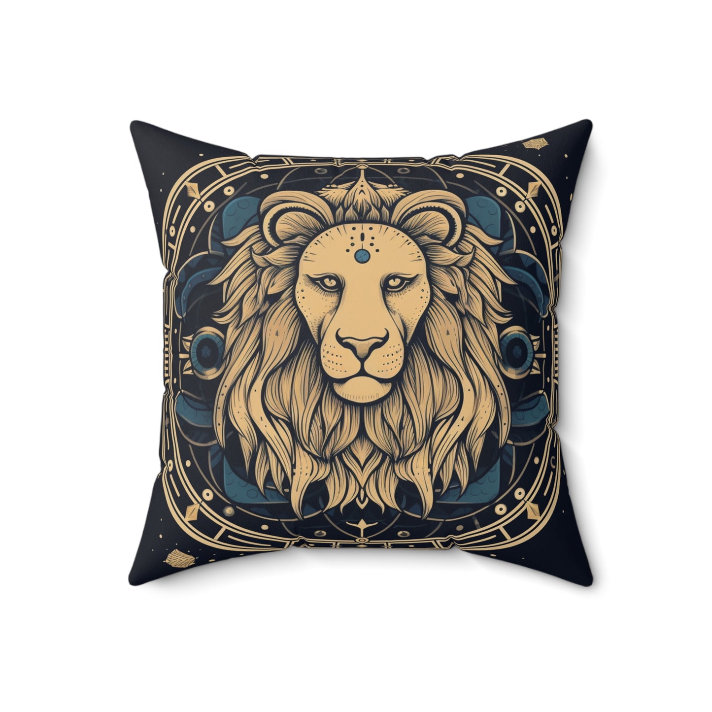 Leo Zodiac Sign - Mystic Circle Astrology Art Cosmic constellation - Spun Polyester Square Pillow