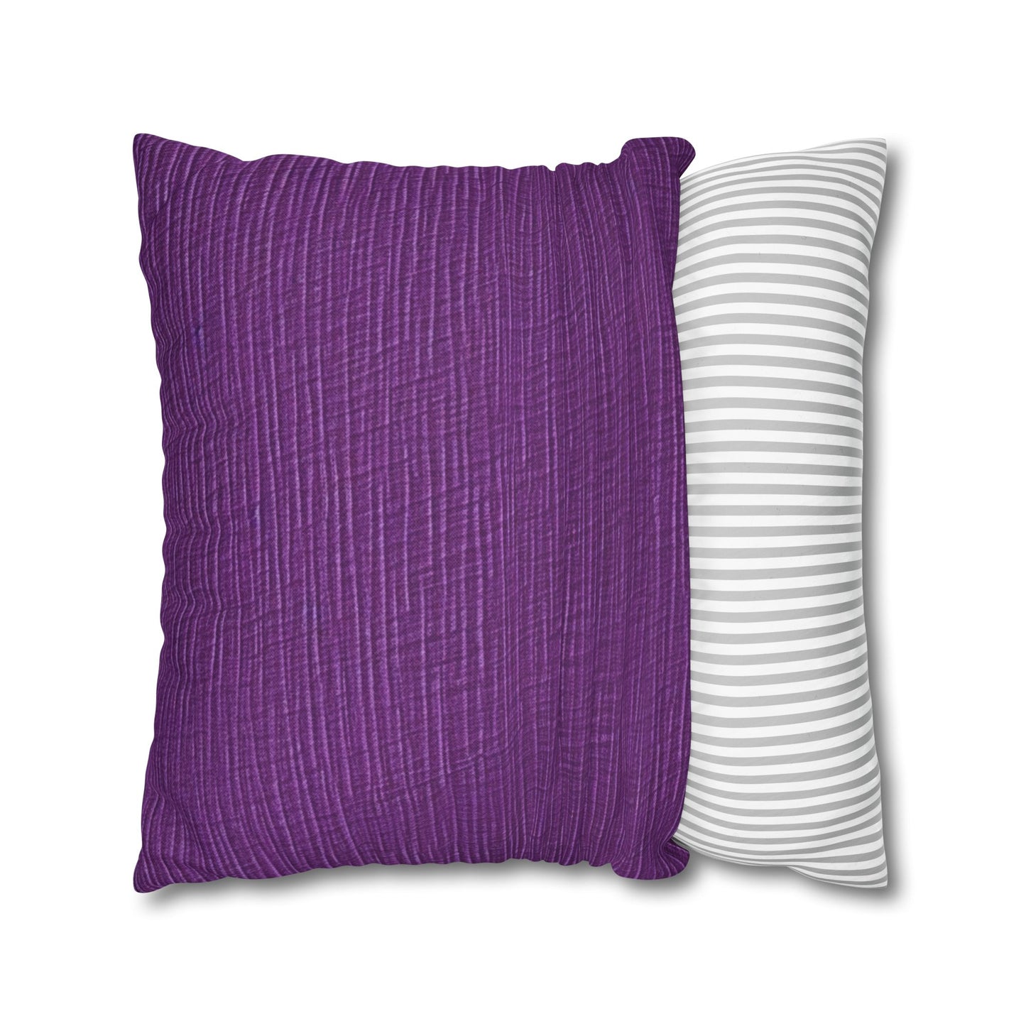 Violet/Plum/Purple: Denim-Inspired Luxurious Fabric - Spun Polyester Square Pillow Case