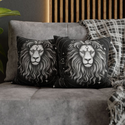 Leo Zodiac Sign Spun Polyester Square Pillow Case, Double Sided Print