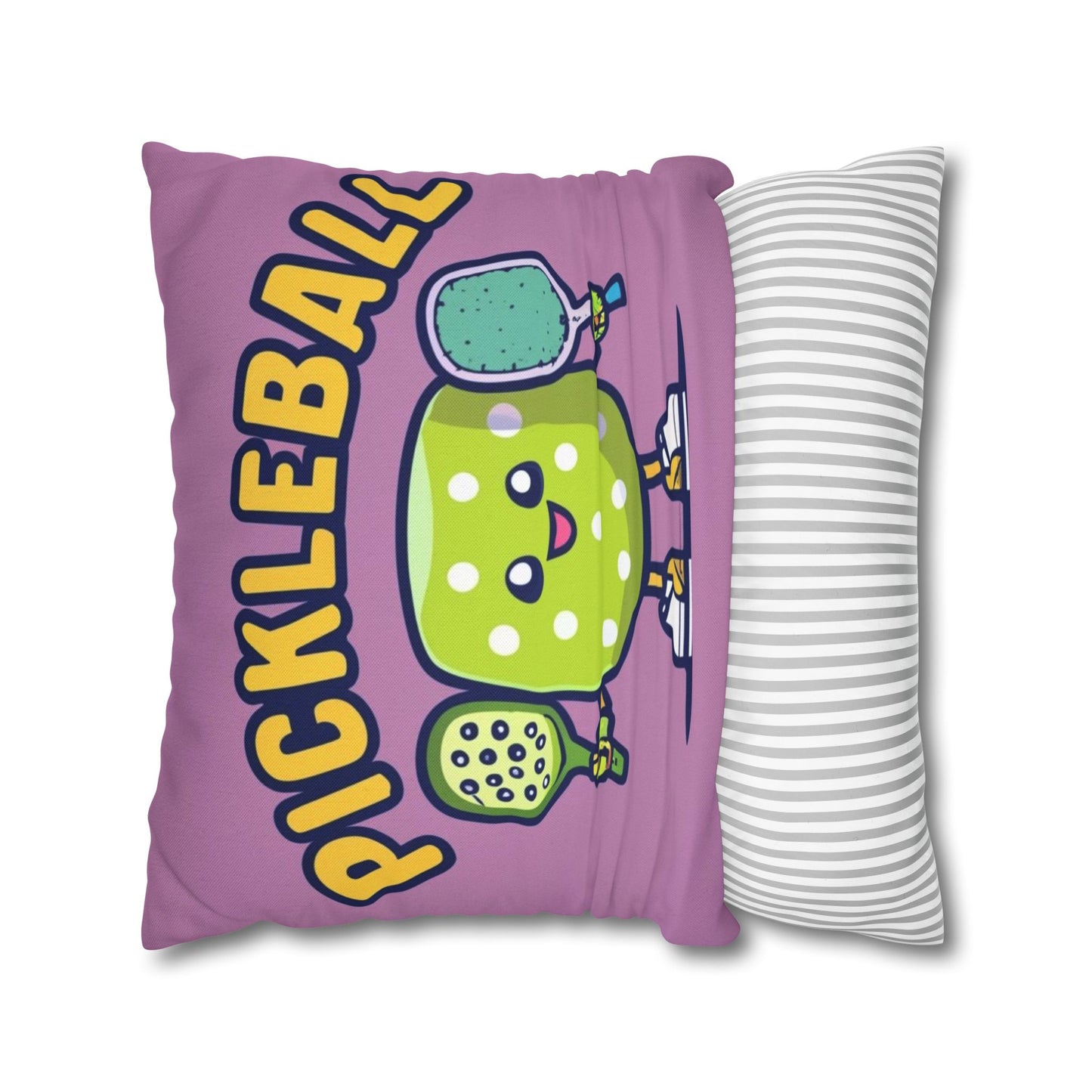 Pickleball Anime kawaii - Cartoon Graphic - Sport Character - Spun Polyester Square Pillow Case