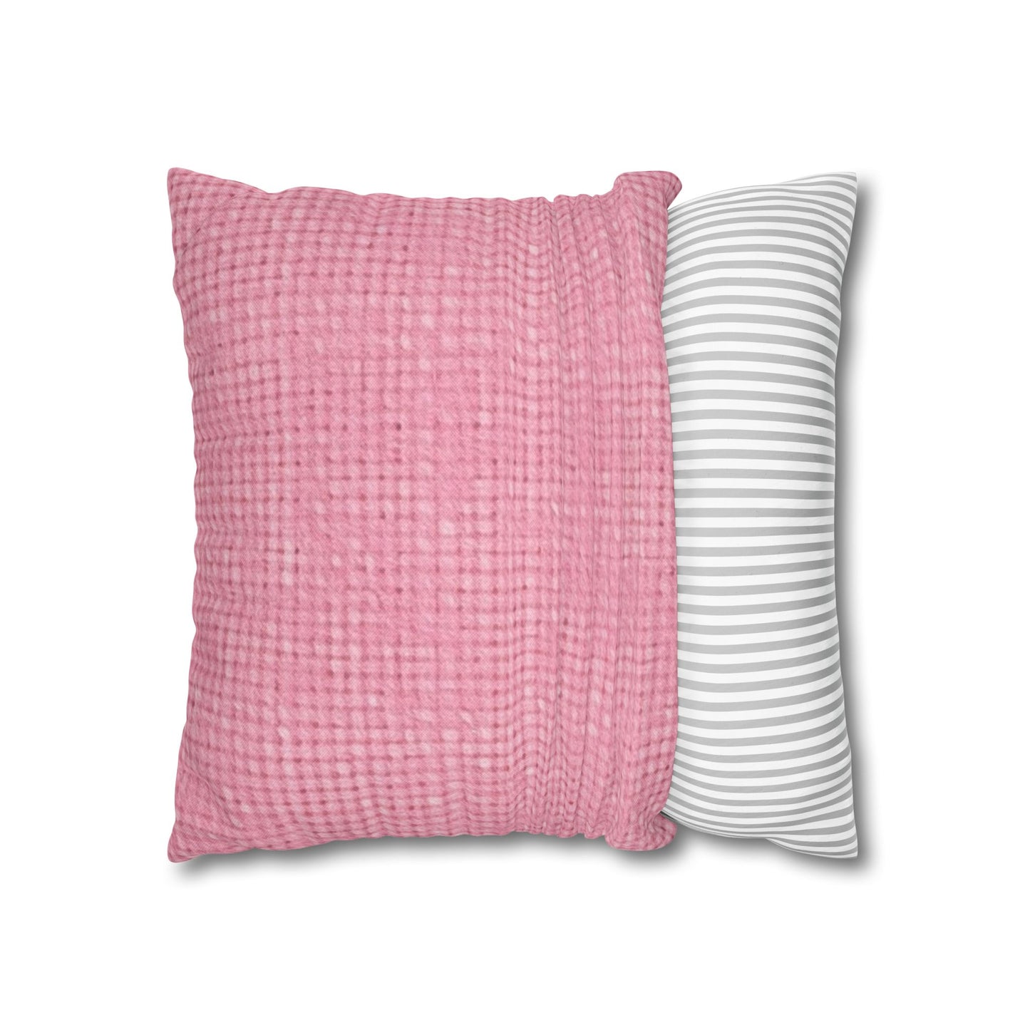 Pastel Rose Pink: Denim-Inspired, Refreshing Fabric Design - Spun Polyester Square Pillow Case