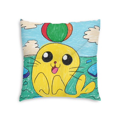 Seal Trick Marine Ocean Animal Sea Creature Tufted Floor Pillow, Square