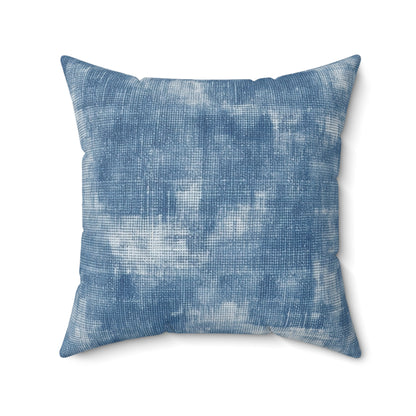 Faded Blue Washed-Out: Denim-Inspired, Style Fabric - Spun Polyester Square Pillow