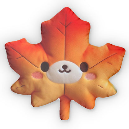 Kawaii Fall Season Leaf, Leave Plush, Shaped Pillow